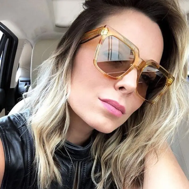 

MIZHO Celebrity Gradient Oversized Sun glasses Women Retro Square Sunglasses Women High Quality Glasses for Women Brand Oculos