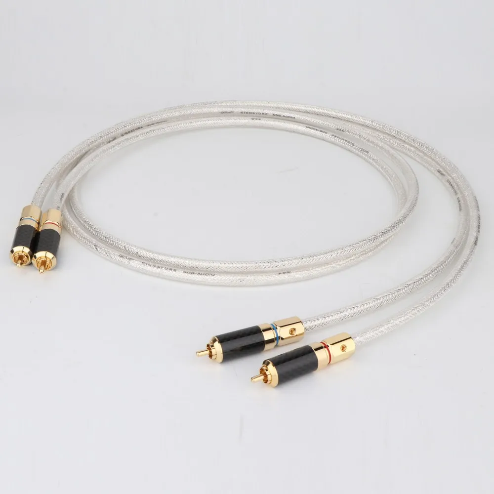 

HIFI QED Silver Plated RCA Cable Interconnect Audio Cable With Carbon Fiber Gold-Plated Plug for Home Audio CD Player Amplifier