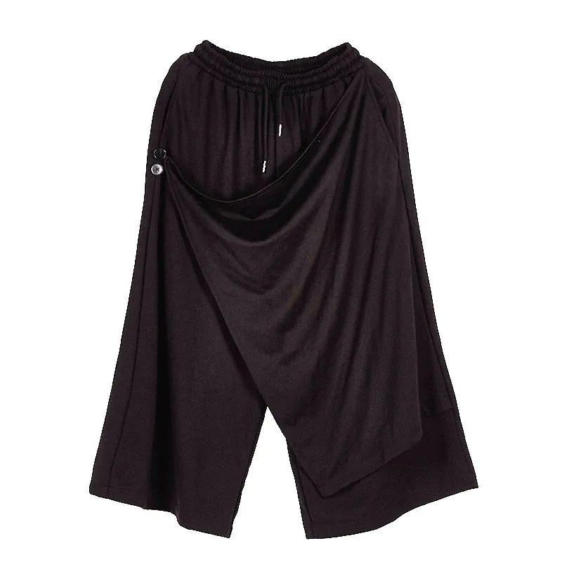 Мужские японские кимоно свободные черные широкие брюки мужская мода уличная