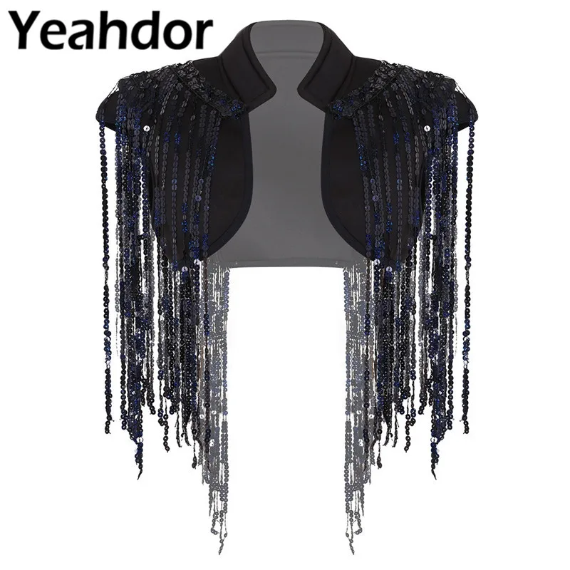 Женский хип хоп Джаз танцевальная производительность шаль стоячий воротник без