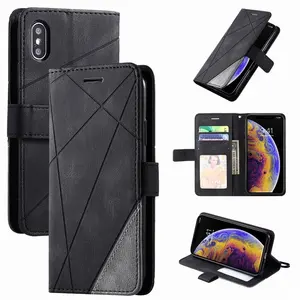stand business phone holster for apple iphone se 2020 x xs xr 13 12 mini 11 pro max hit color stripe wallet rhombus case d21g free global shipping