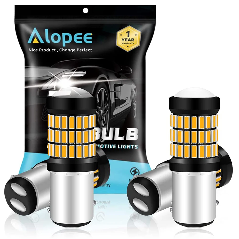 

4-Pack 1157 BAY15D 1016 1034 7528 2057 2357 LED Light 60 SMD 9-18V-DC Tail Bulbs Blinker Side Marker Bulb Amber / Yellow