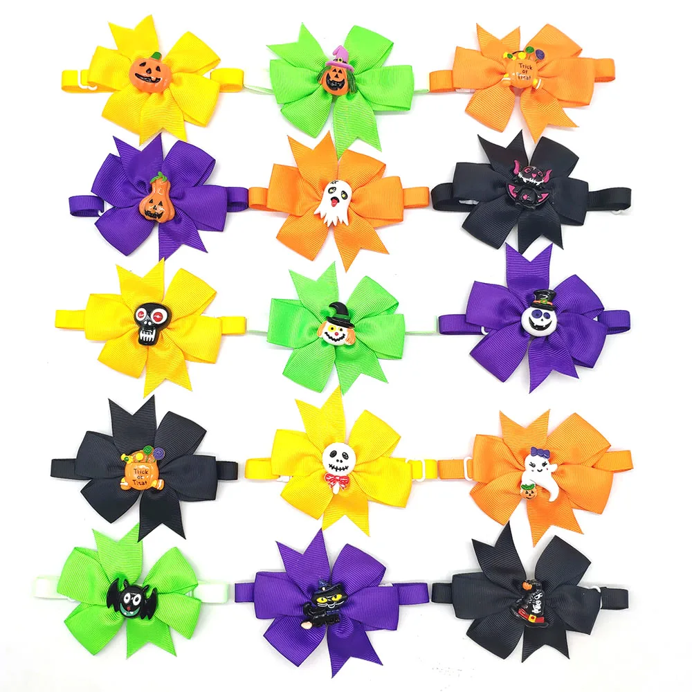 Новый продукт для домашних животных 30/50 шт. галстуки бабочки на Хэллоуин кошек