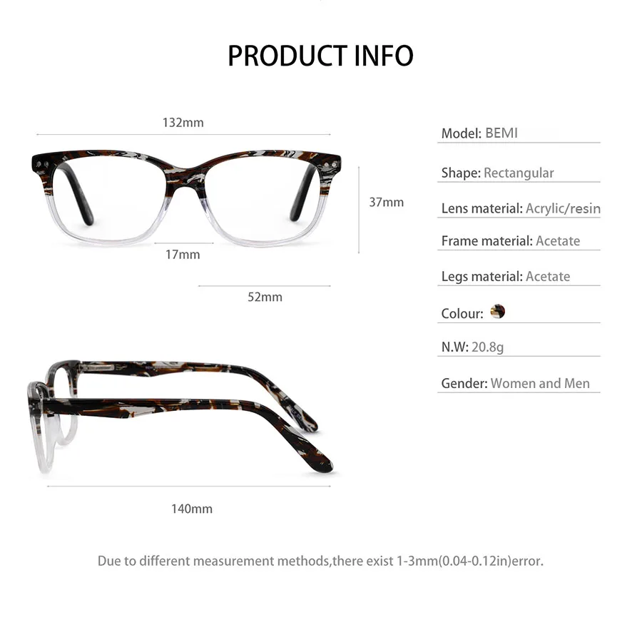 

Women Blue Light Blocking Glasses Black Computer Gaming Eyewear Optical Photogrey Reading Eyeglass Frames With Case MARE AZZURO