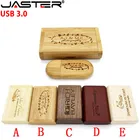 JASTER USB 3,0 логотип на заказ Деревянный usb + коробка персональный логотип ручка-накопитель 8 ГБ 16 ГБ 32 ГБ usb флэш-накопитель карта памяти