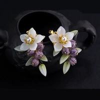 purple lily of the valleyl girl hair clips hairpin hanfutraditional headdress handmade hair clip
