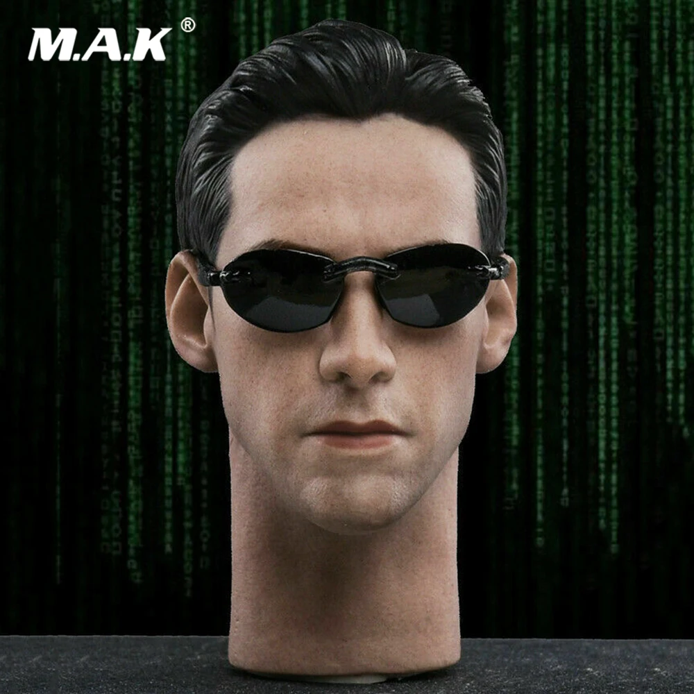 Коллекционная в наличии 1/6 мужской фигуры аксессуар JX033 Keanu Матрица Нео головы
