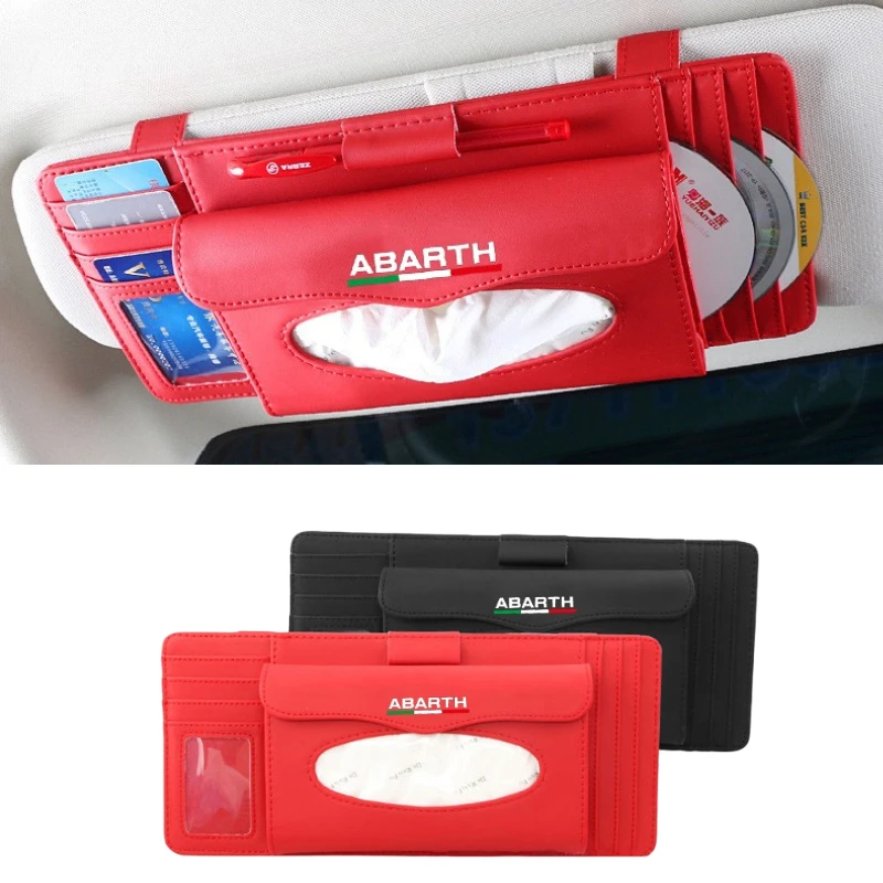 

Car Sun Visor Multifunctional Three-in-one CD Card Holder Tissue Bag for Abarth Punto Stilo Siena Aegea Doblo Panda Tipo Decor