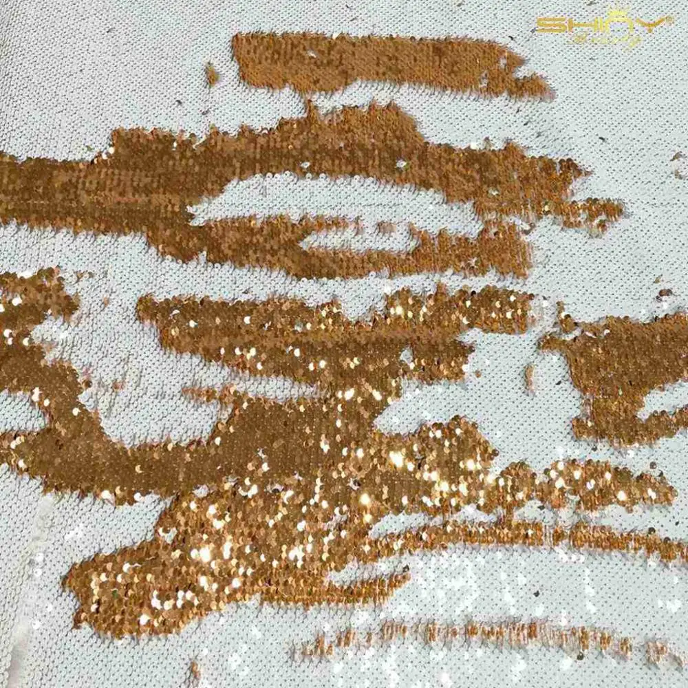 Блесток ткань белый 1 ярд розовое золото сменная пайетками ткани на дворе Glitz фон