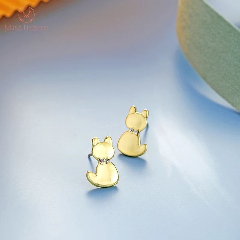 2021 Новое поступление с милым рисунком кота Стад Серьги милыми животными серьги