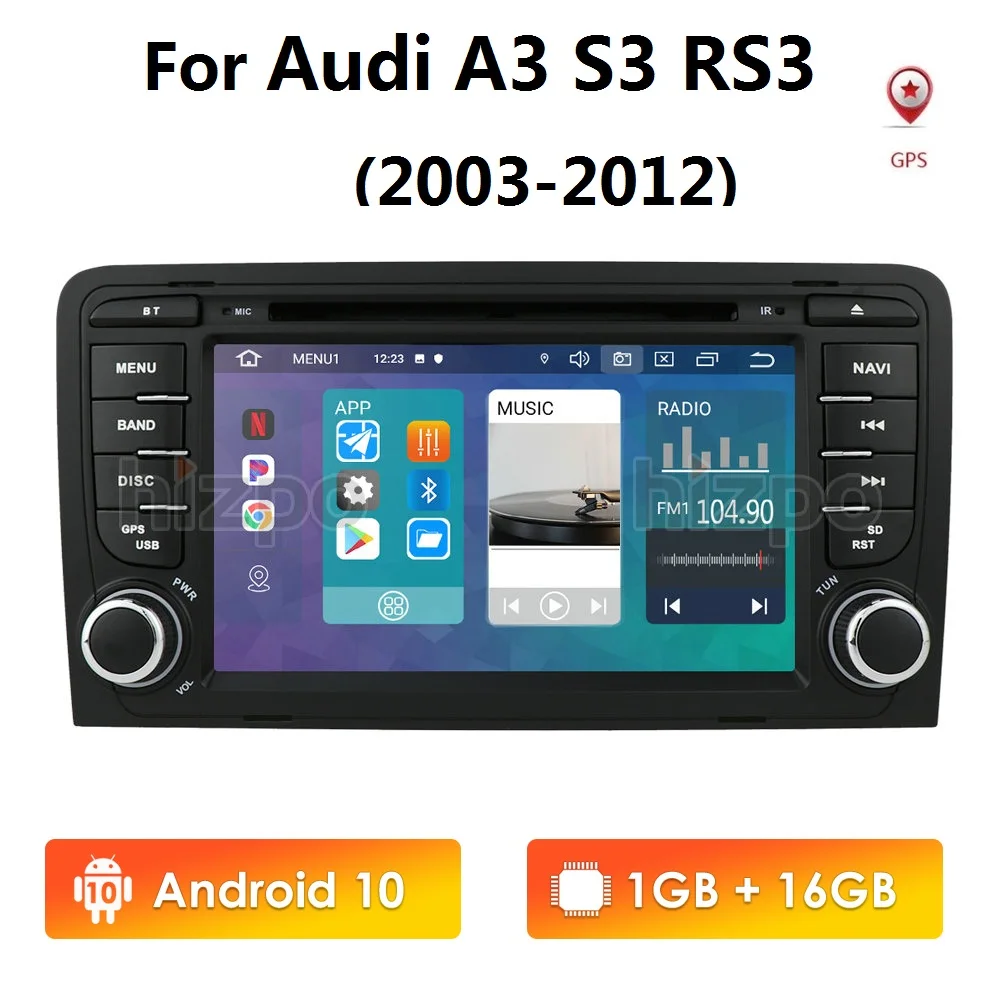 Автомагнитола IPS 2Din DVD GPS радио для AUDI A3 S3 RS3 2003 2012 2008 Android автомобильный
