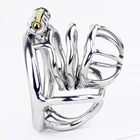 Клетка верности мужская из нержавеющей стали, устройство верности с мошонкой, БДСМ кольцо, пенис, замок, интимные игрушки для мужчин