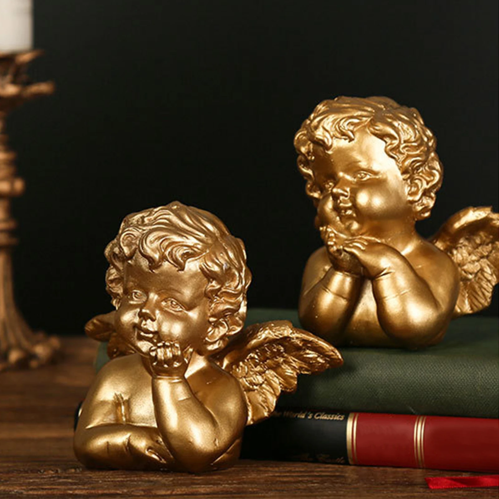 

Статуя Ангела из смолы, украшение ручной работы, настольная скульптура, статуэтка для украшения, полимерная скульптура, украшения