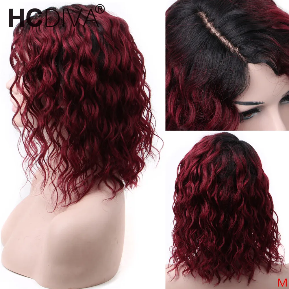 OT30 парик из человеческих волос 6 дюймов глубокая часть бразильское кружево