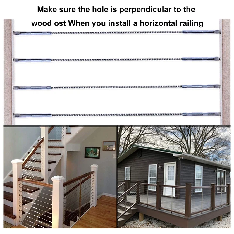 

16Pcs Right&Left Handed Thread Swage Lag Screws Of 1/8 inch Cable Railing Kit Decking Railing Hardware DIY Baluster Kit