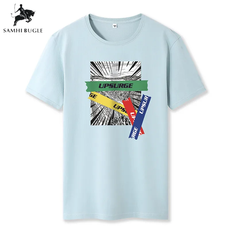 Мужская футболка из 100% хлопка для отдыха летняя повседневная с принтом морской