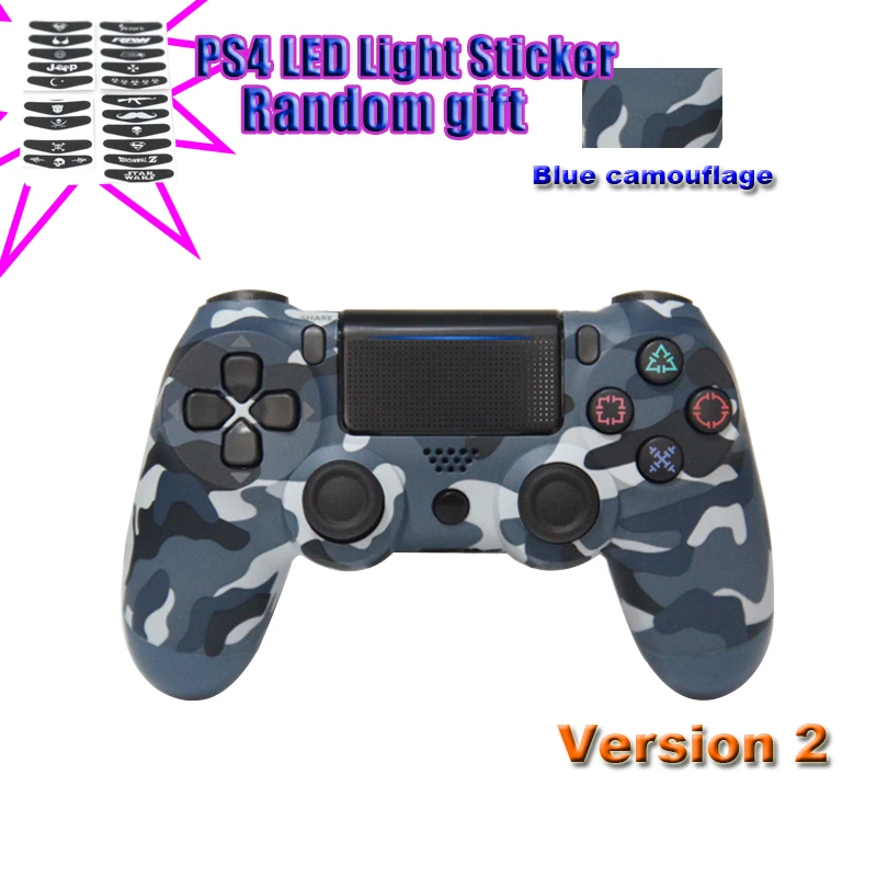 Blue camouflage Новая версия 2 4,0 контроллер для SONY PS4 Геймпад для Play Station 4 джойстик Беспроводная консоль для PS3 для Dualshock - Цвет: Blue camouflage