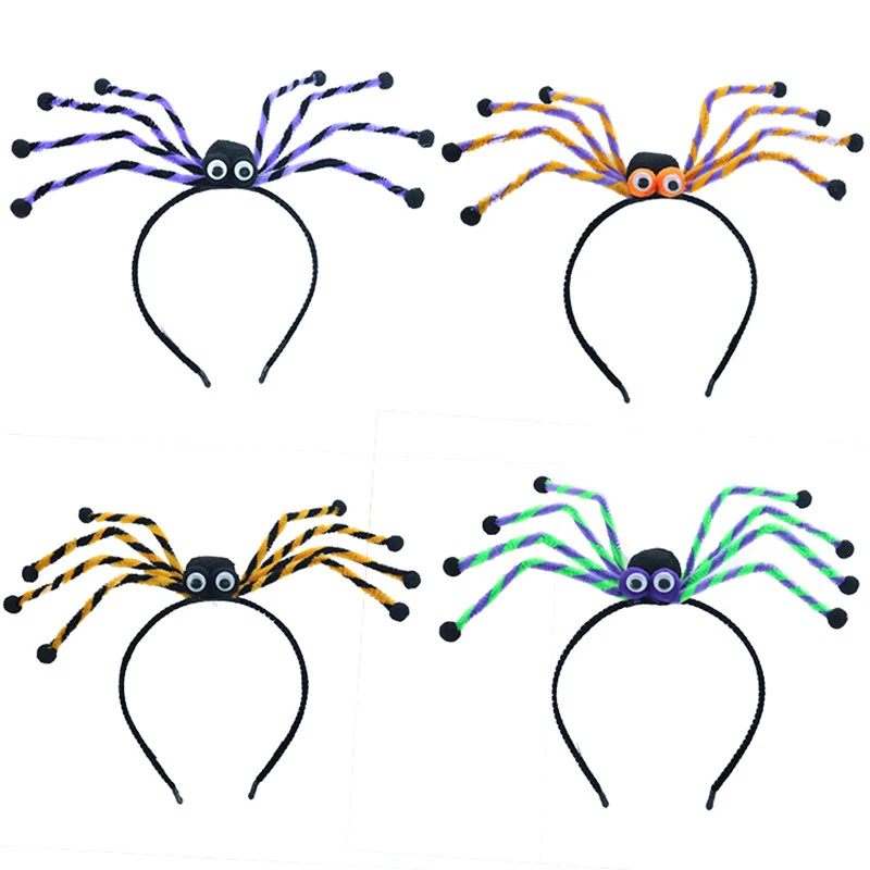 Повязка на голову в виде паука аксессуары для волос Хеллоуин Необычные опоры