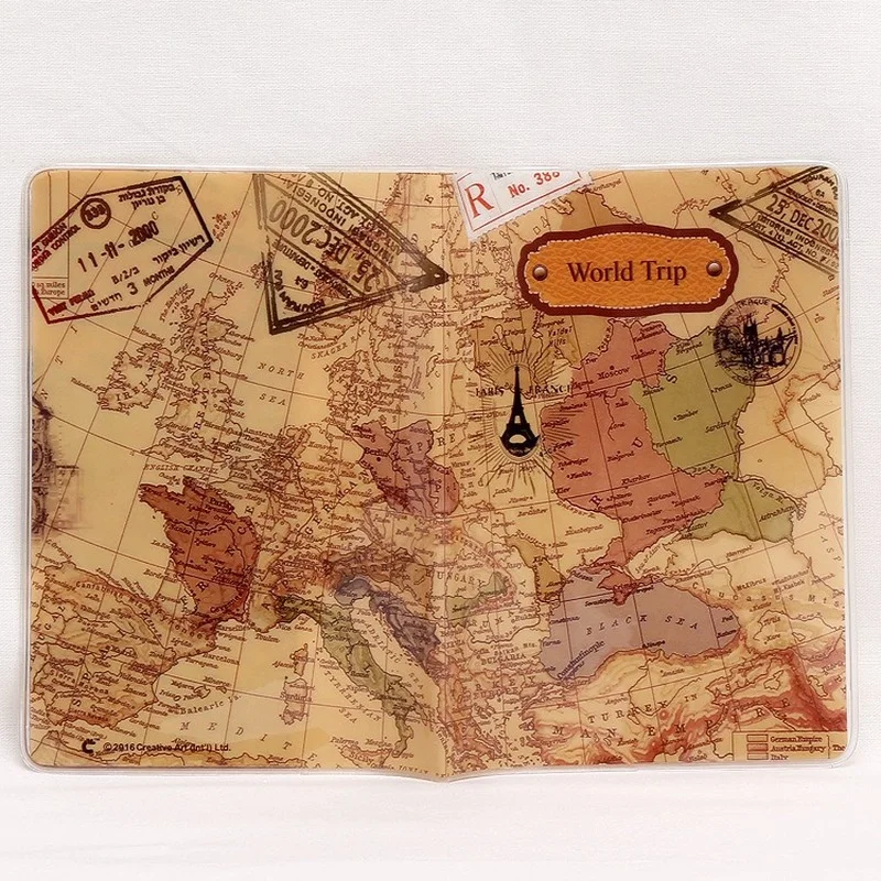 1pc Map Pattern Passport Cover Waterproof Holder Documents Folder Credit Card Bag Pouch Protective Case 10*14cm | Багаж и сумки