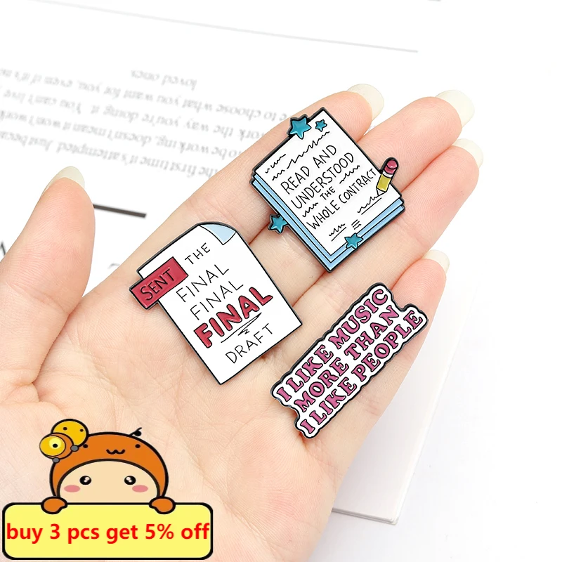 Эмалированные булавки с цитатами музыка WIFI чтение компьютерных файлов забавные