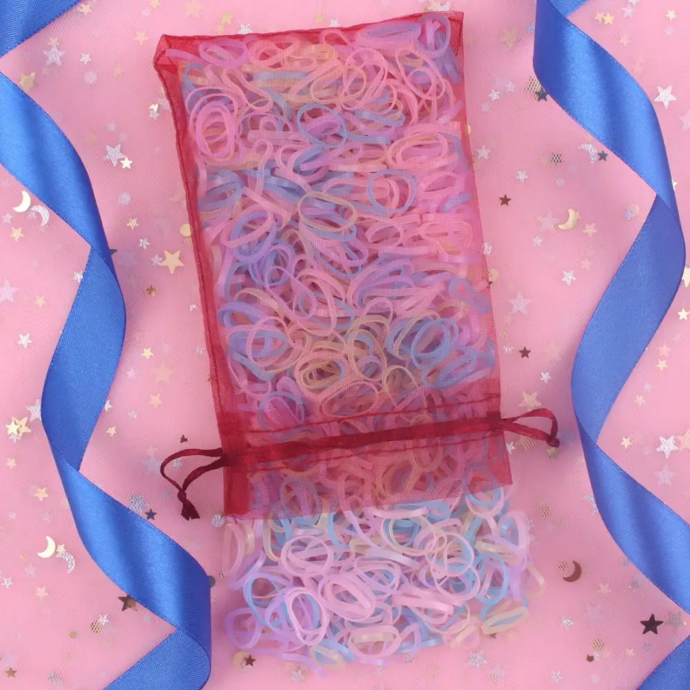 2019 New TPU material girls elastic hair bands ponytail neon pink rubber accessories for kids 600pcs/lot | Детская одежда и обувь