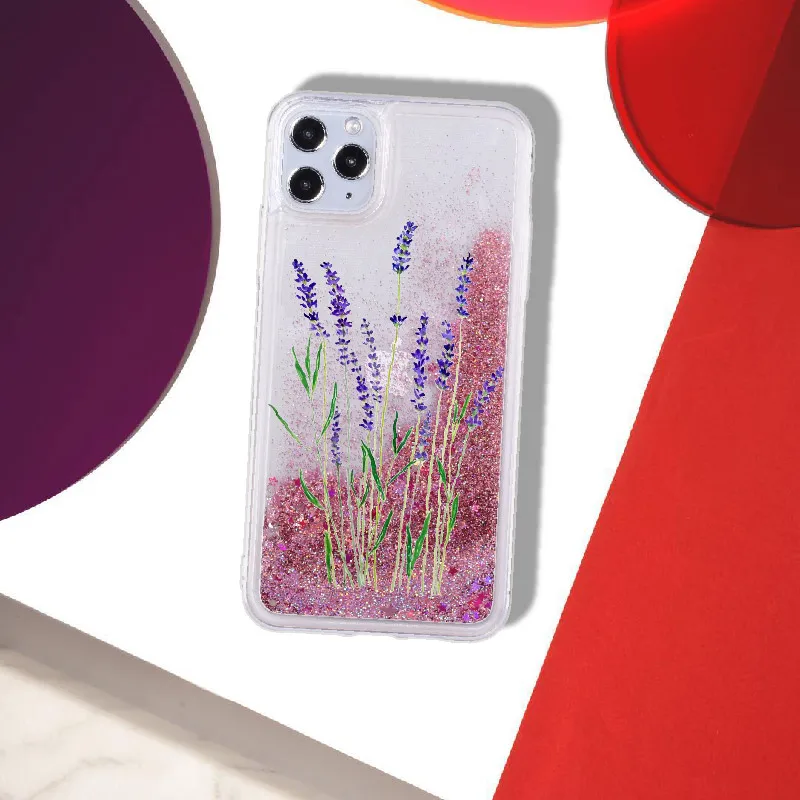 

Vintage Floral Cute Flower Sparkle Liquid Real Glitter Phone Case Fundas Cover for iPhone 11 X XS XR Max Pro 7 8 7Plus 8Plus 6