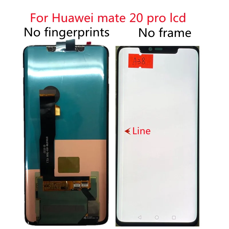 

Оригинальный ЖК-дисплей super AMOLED для Huawei mate20 pro, сенсорный экран без рамки, без отпечатков пальцев, с линией или точкой mate 20 pro