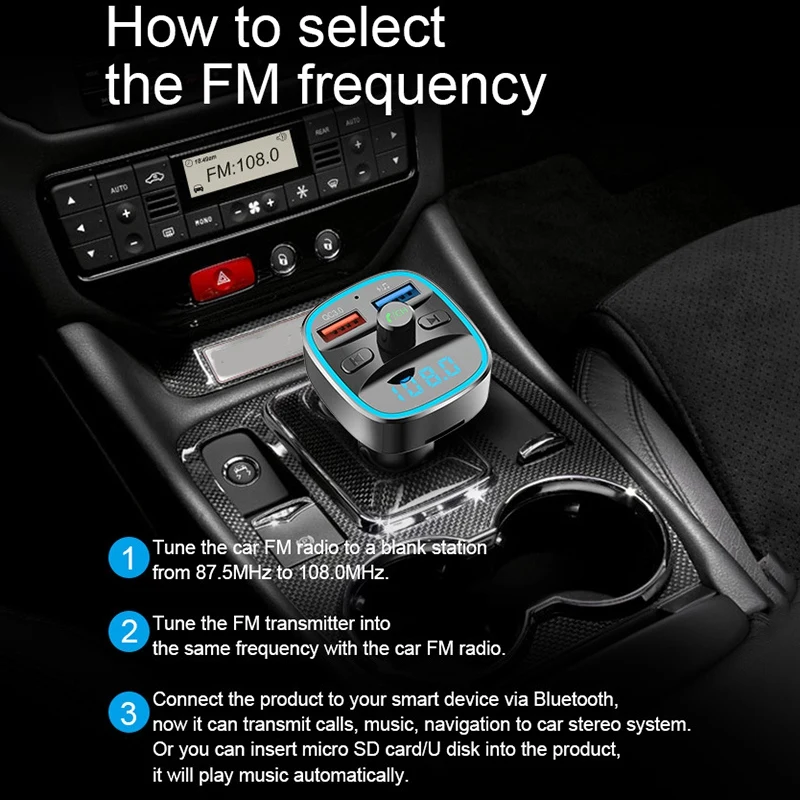 Bluetooth fm-передатчик для автомобиля беспроводной fm-радио передатчик автомобильный