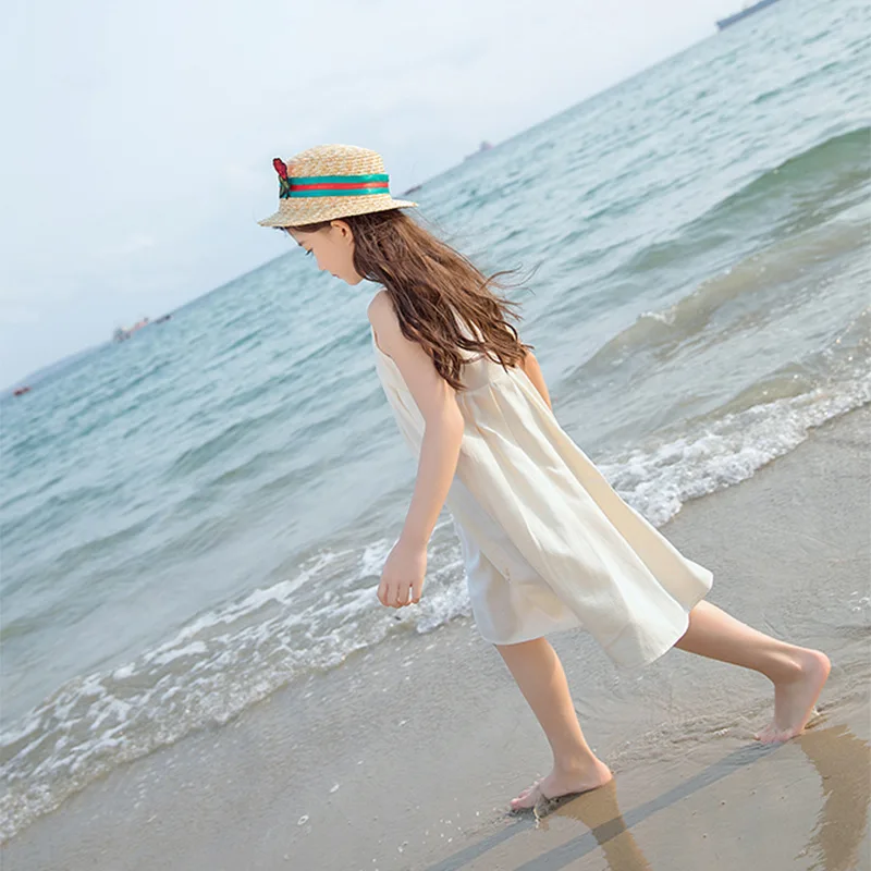 Cotton Linen 2020 New Summer Mother And Daughter Clothes Dress Kids Holiday Girls Baby Toddler Beach Children | Детская одежда и