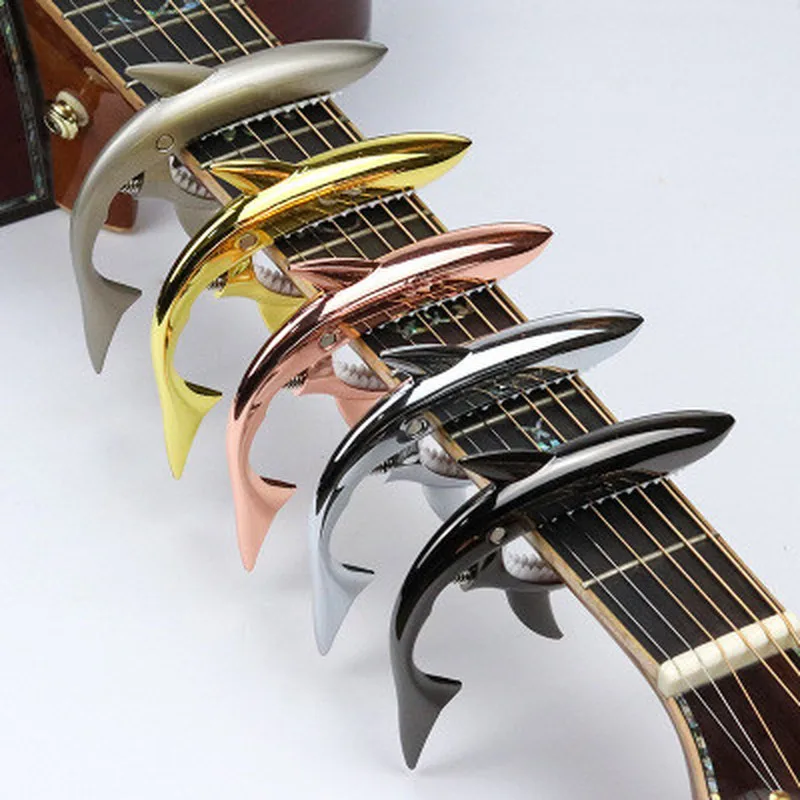 shark gitarre capo zink legierung universal quick change clamp für akustische klassische elektrische guitarra musical instrument zubehör fre