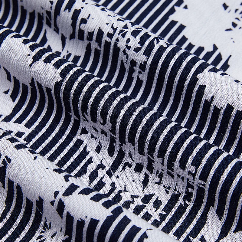 Женское Хлопковое платье в полоску с цветочным принтом и круглым вырезом|Женские