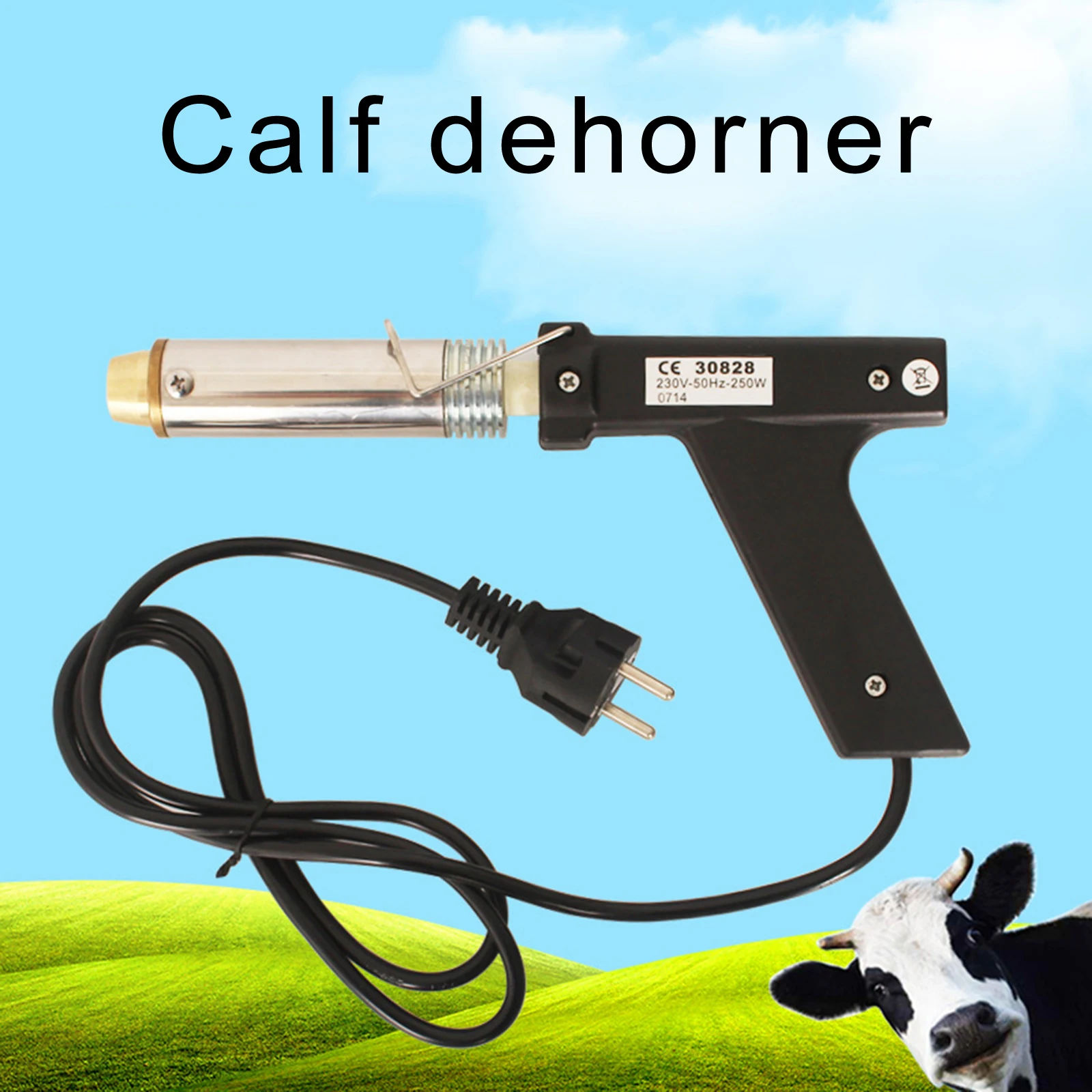 

Animal Dehorner Stainless Steel Bloodless Electric Dehorner Remove Horn Device for Cow Calves Lamb 15-70 Days of Age Farm Tool