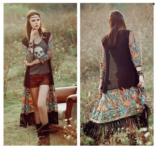 Летнее кимоно в богемном стиле кардиган повседневные Модные женские рубашки