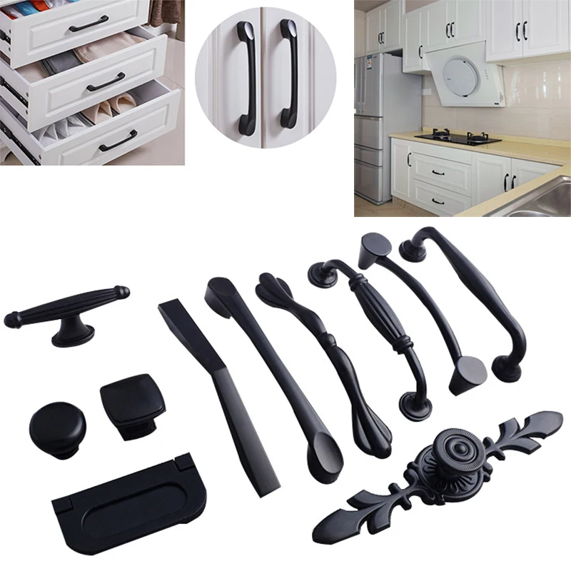 1 шт. Новый Современный матовый черный никель ручка для кухонного шкафа Ручка
