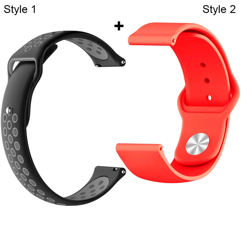 Black grey-Red Ремешок для Xiaomi Amazfit Pace Stratos GTR 47 мм для huawei GT 2 46 мм Honor Magic Dream ремешок для samsung gear S3 Galaxy 46 мм - Цвет: Black grey-Red