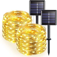 new year solar lamp led outdoor 12m7m led string lights fairy holiday christmas party garlands solar garden waterproof lights