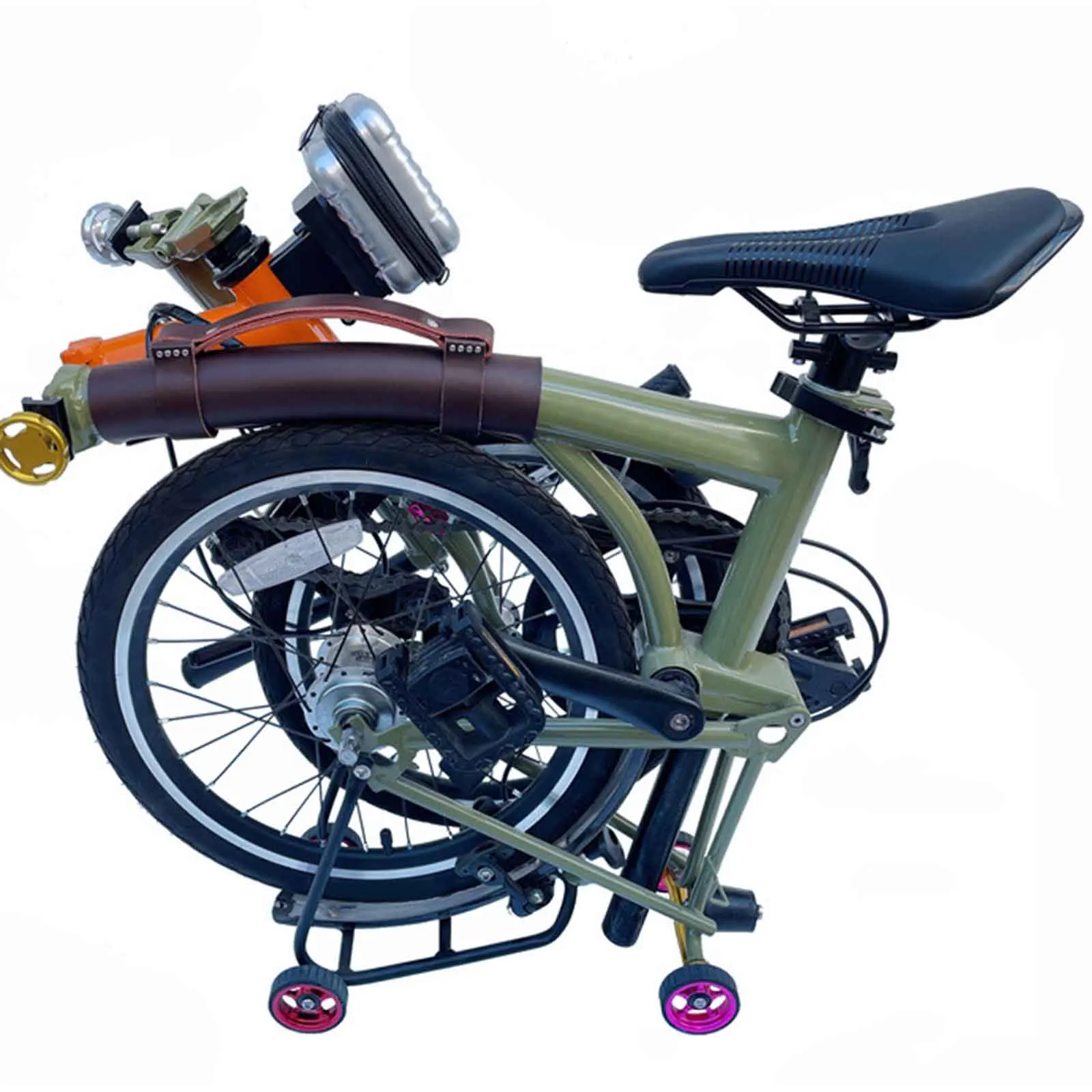 

Bike Frame Handle Carrier For Folding Bicycle Durable Leather Carry Strap Belt