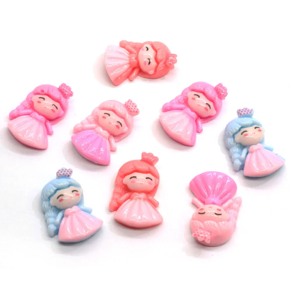 

50/100pcs Cartoon Resin Girl Flatback Cabochon Kawaii Flatback Princess Girls Embellishments DIY Hair Bows Phone Case Decoration