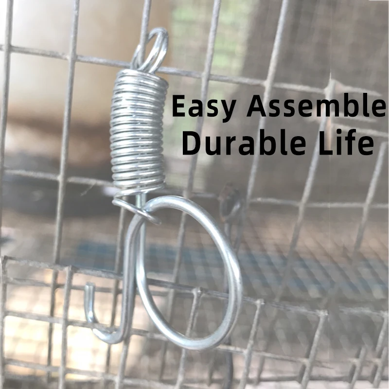 

7cm Animal Pet Cage Latches Lock Spring Rabbit Cage Door Tension Spring with Hook
