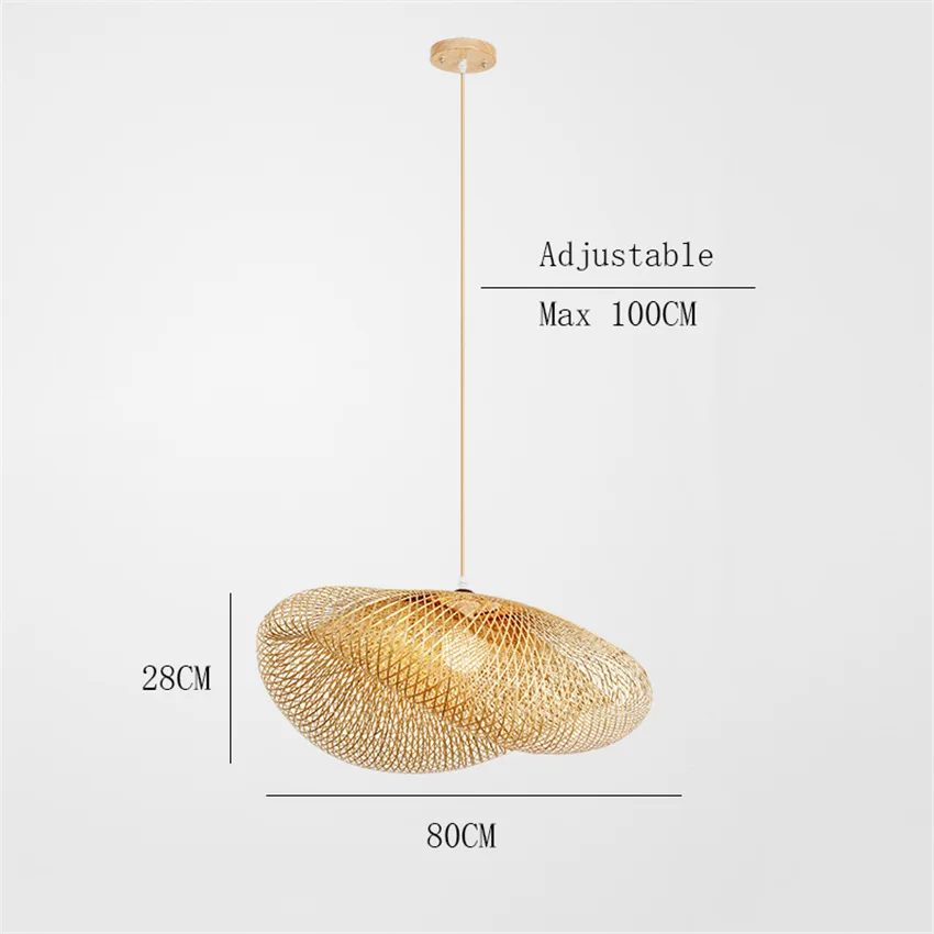80CM Китай светодиодный деревянная свисающая лампа Bamboo Кухонные светильники светодиодный подвесной светильник Подвеска для дома в помещении столовой подвесной светильник - Цвет корпуса: 80CM