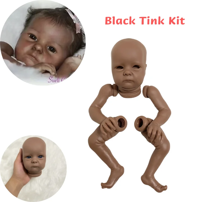 

Black Skin Kit Tink Blank Unpainted Unfinished Molds Newborn Size Little Baby 16 Inches Blank Kit