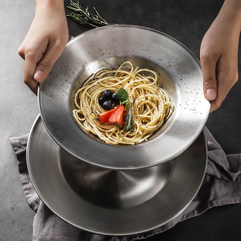 ONLYCOOK тарелка для макаронных изделий 304 из нержавеющей стали 25/27 см с двойной