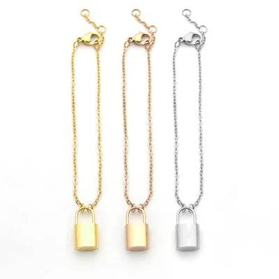 J.hangke Lovers Unisex HighqualityLock Pendant Bracelet Necklace For Women Love Gold Jewelry Chain | Украшения и аксессуары