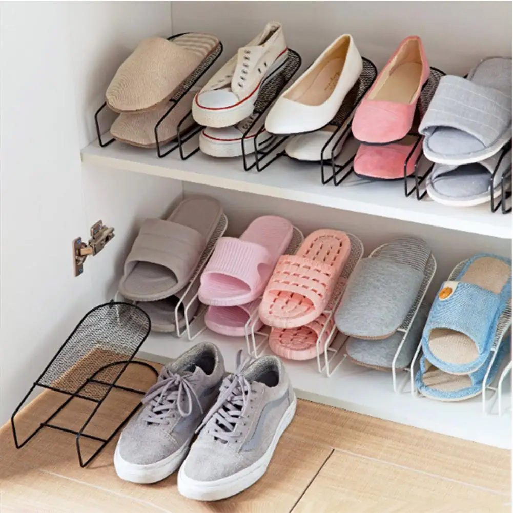 

Wrought Iron Double-Layer Shoe Rack Simple Integrated Shoe Support Shoe Rack Household Shoe Cabinet Shoe Storage Rack 1pcs