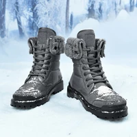 men mid tube boot winter plus velvet warm thick soled snow boot outdoor windproof waterproof large size sneaker non slip genuine
