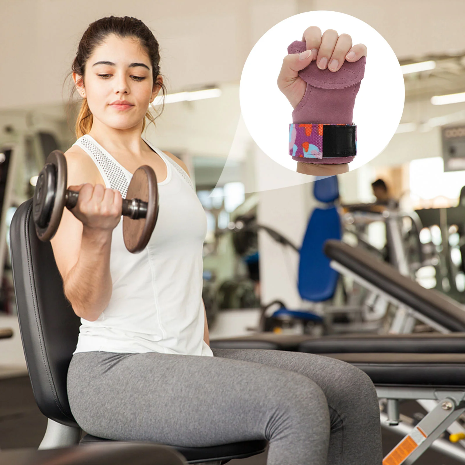 

1 Pair of Fitness Wrist Guard Non-slip Palm Guard Hand Grip Glove for Gym
