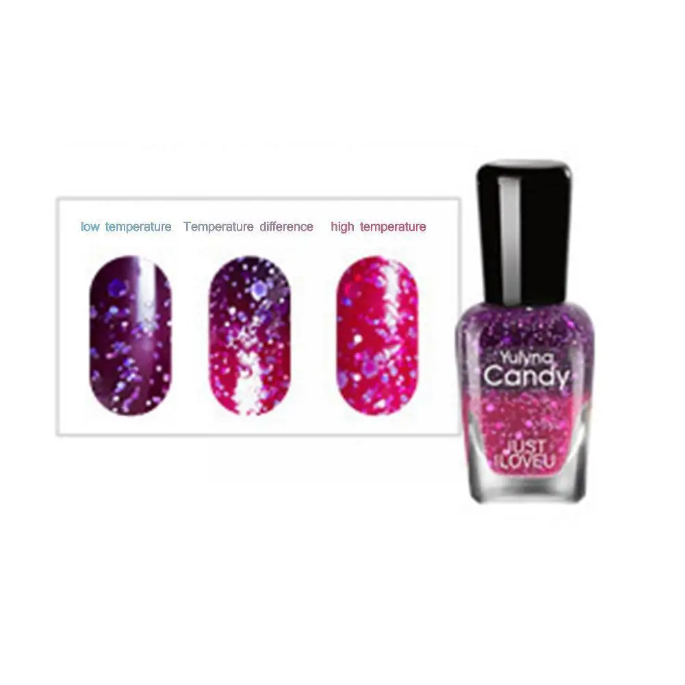 

Thermal Nail Polish Shiny Sequins Effect Color Change Varnishes Thermal Varnish Off Gel Soak Polish DIY Gel UV Design Shimm C6K0