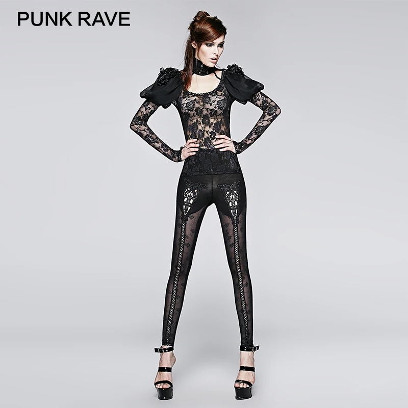 Женские шаровары в стиле панк черные легинсы с тиснением виде Розы|black leggings|legging