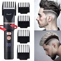 ckeyin professional low noise electric hair clipper cordless ceramic hair trimmer washable haircut tool for kids men lcd display