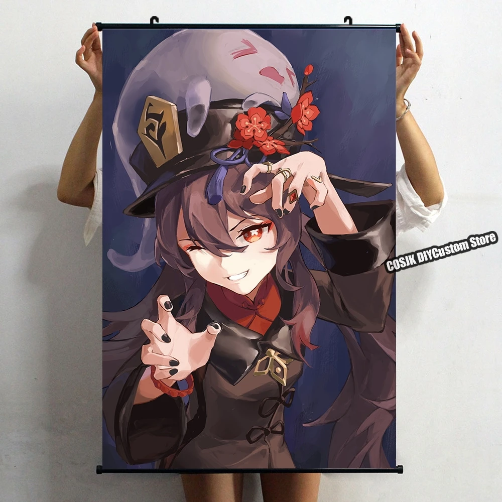 

Популярная игра Genshin Impact Hu Tao постер настенный прокрутка HD картина печать домашний Декор Гостиная декоративная коллекция художественные по...